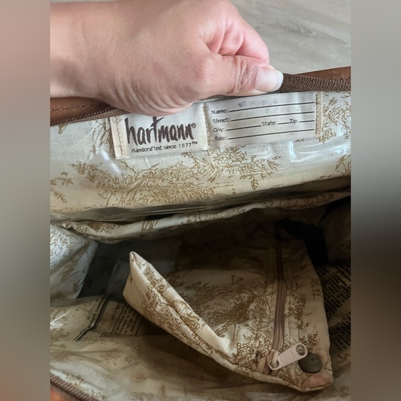 Vintage Hartmann Luggage Tweed Shoulder Bag with Leather Trim | Travel Messenger - Picture 13 of 15